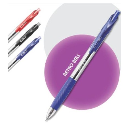 PENNA A SCATTO CLARO RETROBALL BLU CONF. 50PZ